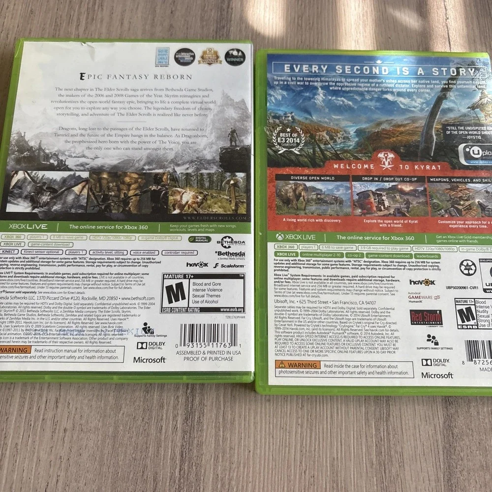 X - BOX 360 LOT FARCRY4 , Skyrim - GAME LOT, Tested- Works!